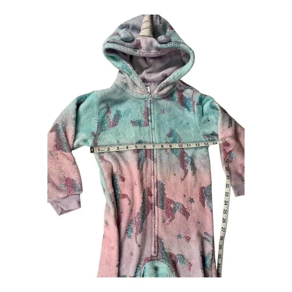 The Children's Place Warm Comfy Full Zip Unicorn One-Piece Small 5/6 Unicorn
